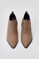 Cowboy Ankle Boots Cutout - Taupe Suede - thefashionproject.gr - TFP