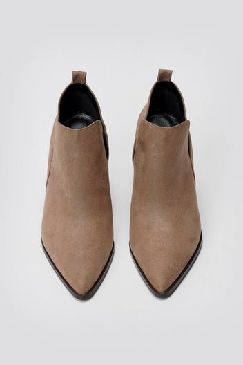 Cowboy Ankle Boots Cutout - Taupe Suede - thefashionproject.gr - TFP