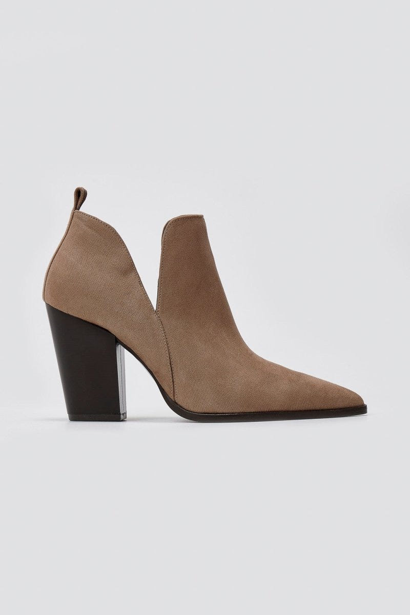 TFP - Cowboy Ankle Boots Cutout - Taupe Suede