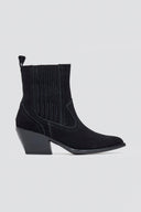 Cowboy Ankle Boots Genuine Leather - Black Suede - thefashionproject.gr - Ideal shoes