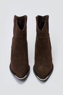 Cowboy Ankle Boots Genuine Leather - Brown Suede - thefashionproject.gr - Ideal shoes