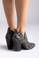 Cowboy Ankle Boots Snake Print TFP - Grey Snake Print - thefashionproject.gr - TFP