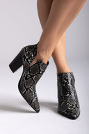 Cowboy Ankle Boots Snake Print TFP - Grey Snake Print - thefashionproject.gr - TFP
