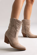 Cowboy Ankle Boots - Taupe Suede - thefashionproject.gr - Martin Pescatore