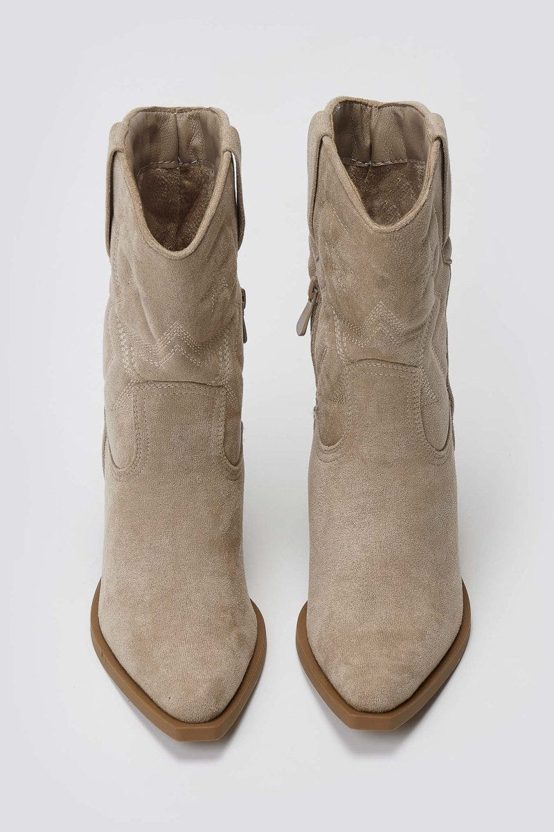 Cowboy Ankle Boots - Taupe Suede - thefashionproject.gr - Martin Pescatore