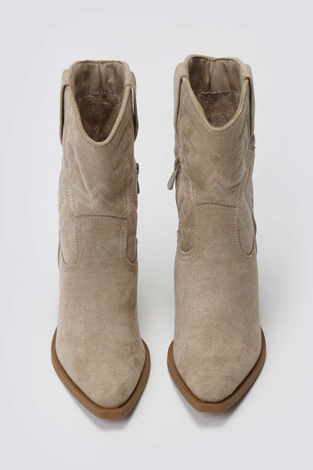 Cowboy Ankle Boots - Taupe Suede - thefashionproject.gr - Martin Pescatore
