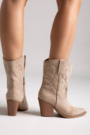 Cowboy Ankle Boots - Taupe Suede - thefashionproject.gr - Martin Pescatore