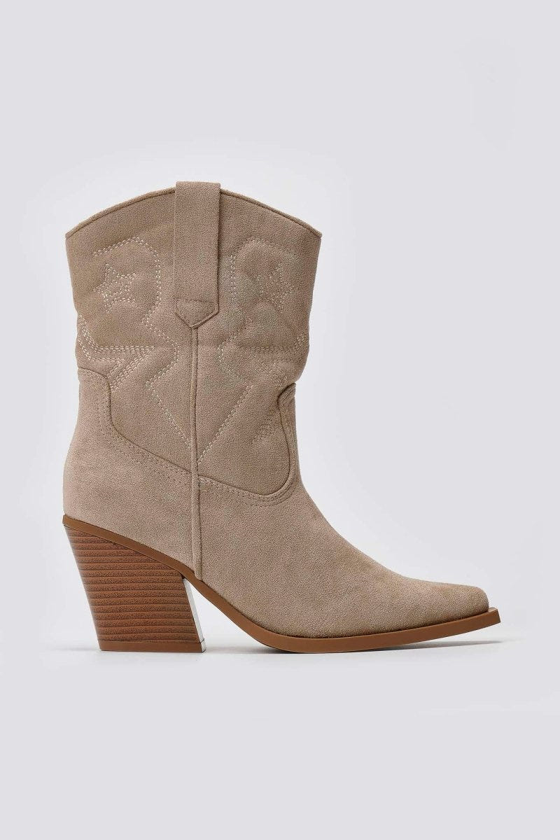 Cowboy Ankle Boots - Taupe Suede - thefashionproject.gr - Martin Pescatore