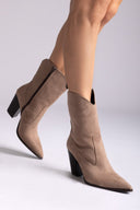 Cowboy Ankle Boots TFP - Taupe Suede - thefashionproject.gr - TFP