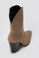 Cowboy Ankle Boots TFP - Taupe Suede - thefashionproject.gr - TFP