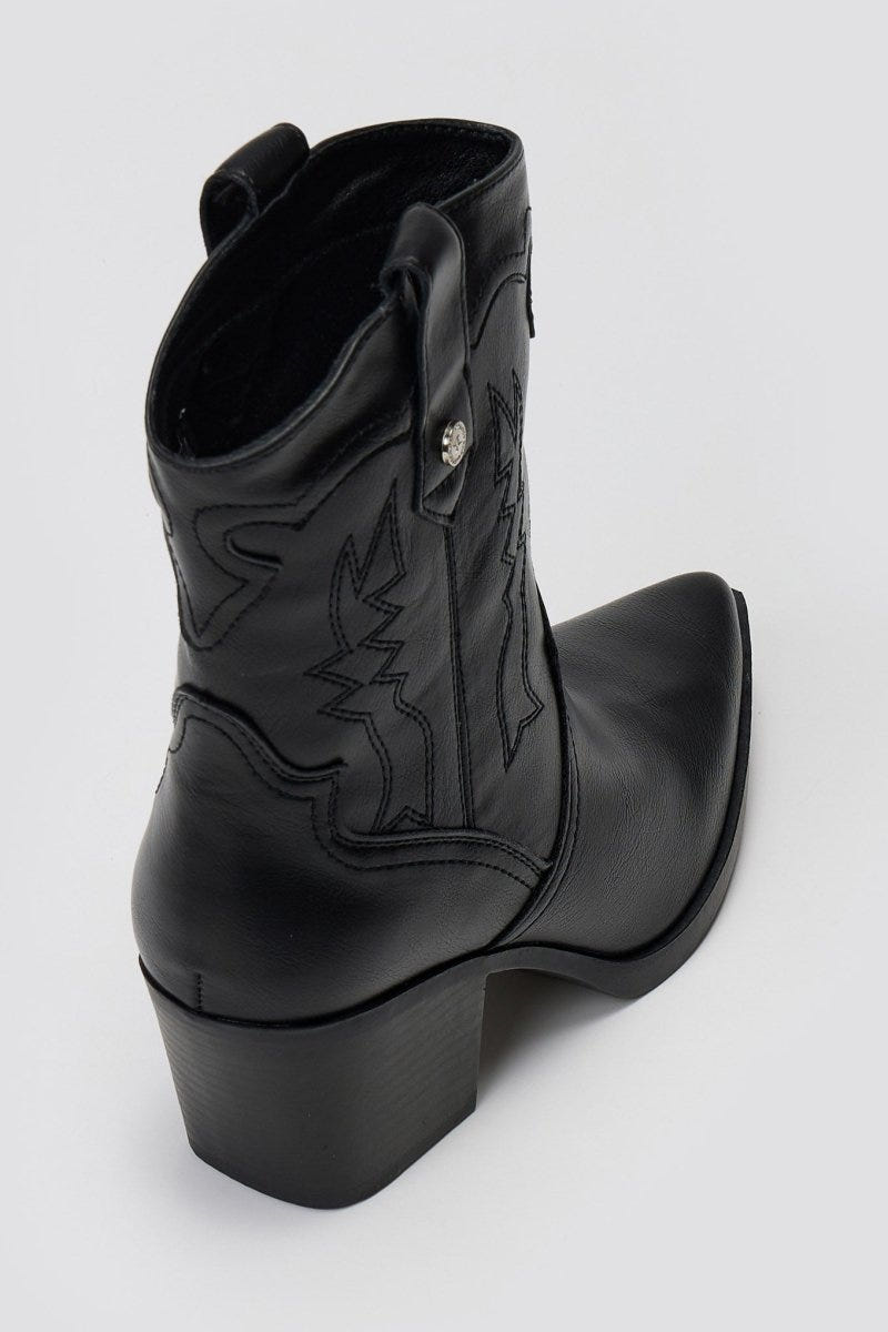 Cowboy Ankle Boots XTI 144718 - Black Matte - thefashionproject.gr - Xti Footwear
