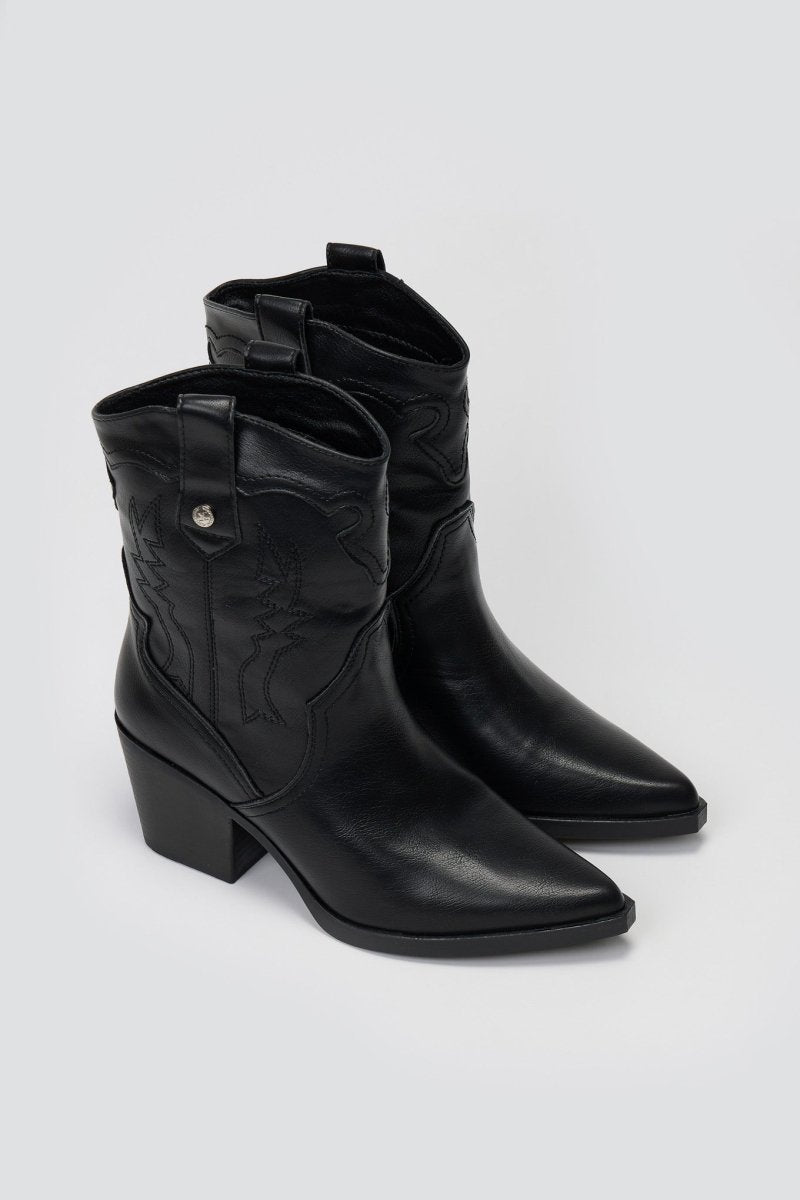Cowboy Ankle Boots - Black Matte – thefashionproject.gr