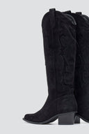 Cowboy Block Heel Boots - Black Suede - thefashionproject.gr - Ideal shoes