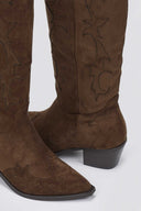 Cowboy Block Heel Boots - Olive Suede - thefashionproject.gr - Ideal shoes