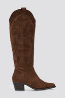 Cowboy Block Heel Boots - Olive Suede - thefashionproject.gr - Ideal shoes