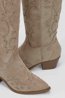 Cowboy Block Heel Boots - Taupe Suede - thefashionproject.gr - Ideal shoes