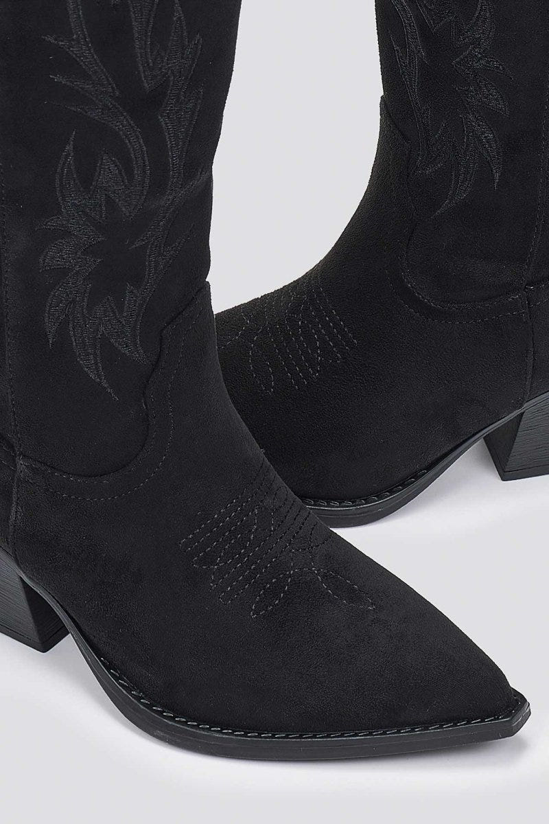Cowboy boots - Black Suede - thefashionproject.gr - Ideal shoes