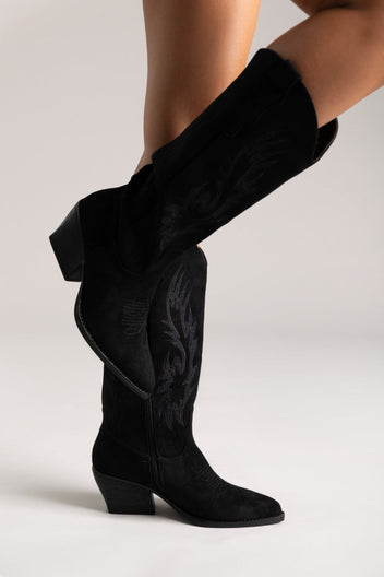 Cowboy boots - Black Suede - thefashionproject.gr - Ideal shoes
