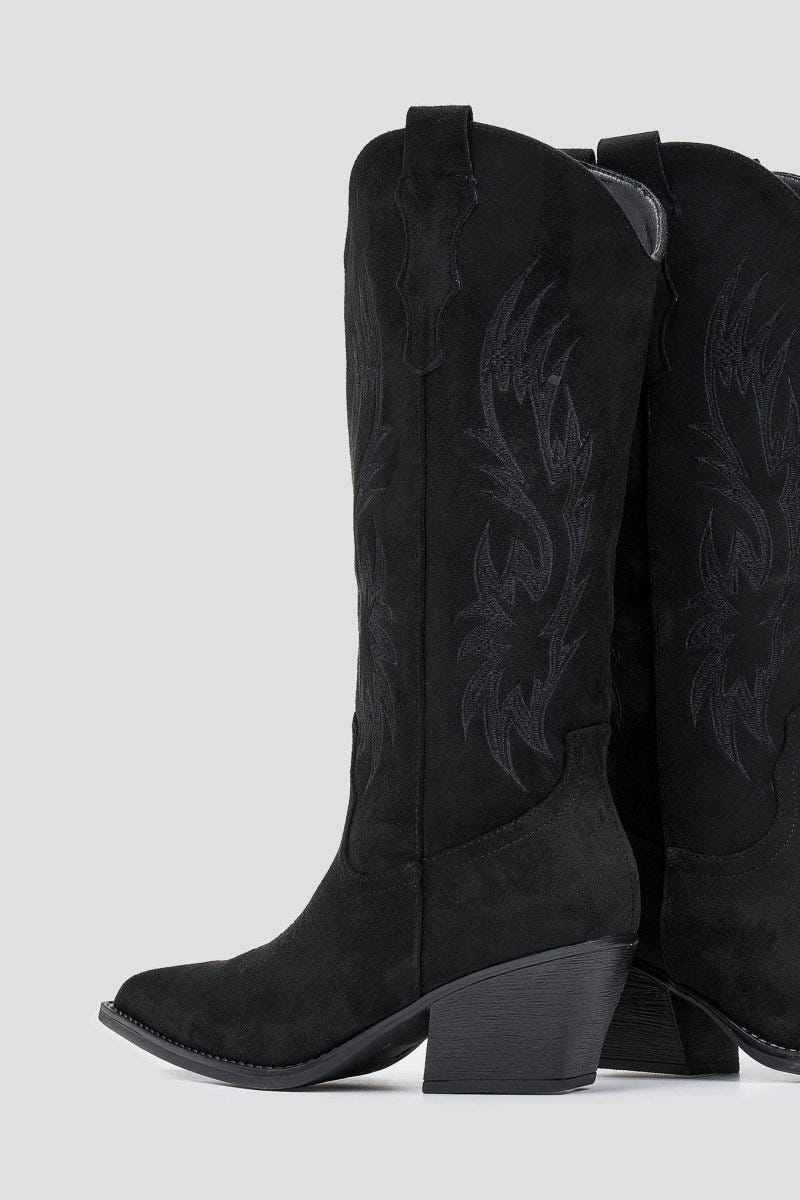 Cowboy boots - Black Suede - thefashionproject.gr - Ideal shoes