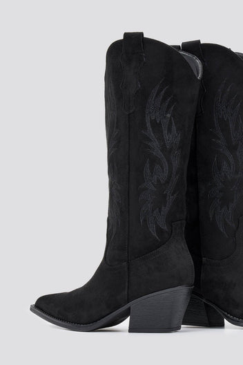 Cowboy boots - Black Suede - thefashionproject.gr - Ideal shoes