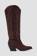Cowboy Boots Block Heel Erynn - Brown Suede - thefashionproject.gr - ERYNN