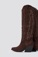 Cowboy Boots Block Heel Erynn - Brown Suede - thefashionproject.gr - ERYNN