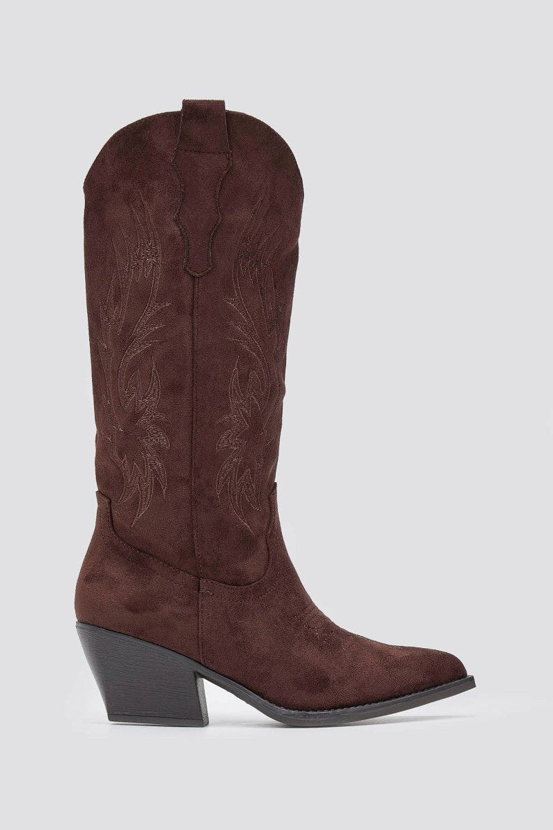 Cowboy boots - Brown Suede - thefashionproject.gr - Ideal shoes