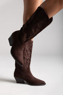 Cowboy boots - Brown Suede - thefashionproject.gr - Ideal shoes