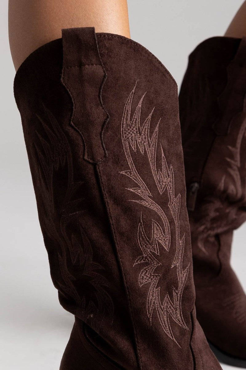 Cowboy boots - Brown Suede - thefashionproject.gr - Ideal shoes