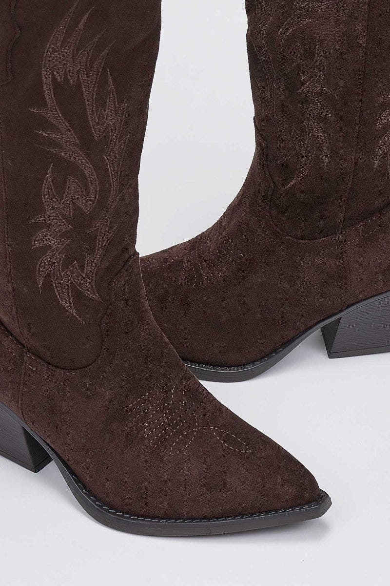 Cowboy boots - Brown Suede - thefashionproject.gr - Ideal shoes