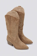 Cowboy boots - Camel Suede - thefashionproject.gr - Ideal shoes