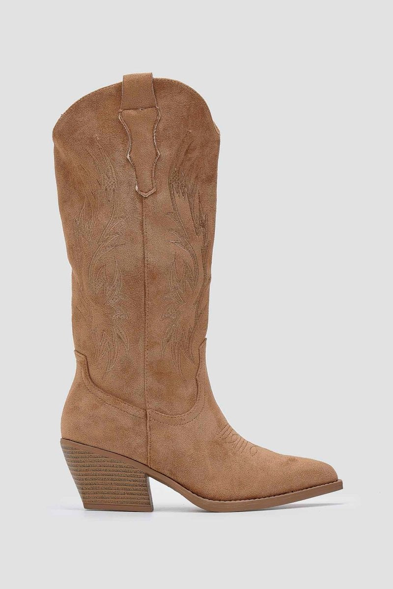 Μπότες καουμπόικες - Καμηλό Σουέντ