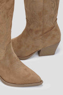 Cowboy boots - Camel Suede - thefashionproject.gr - Ideal shoes