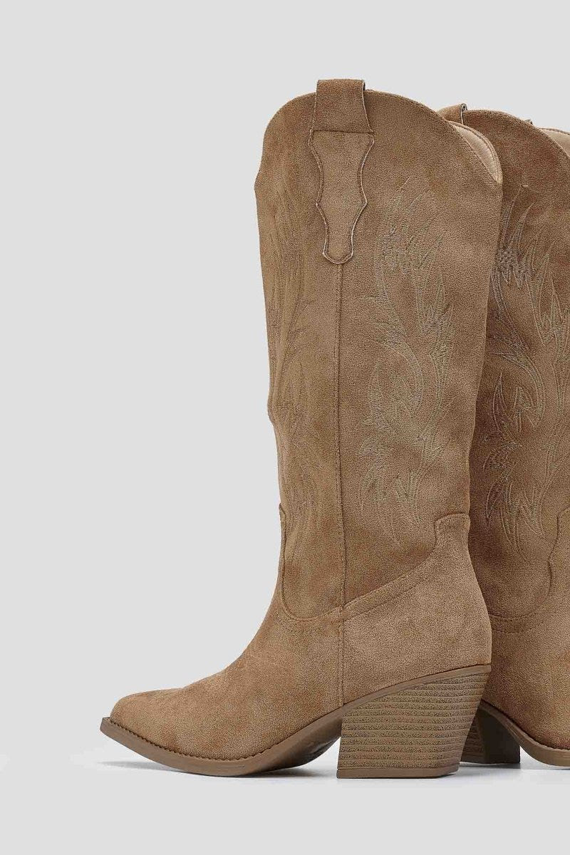 Cowboy boots - Camel Suede - thefashionproject.gr - Ideal shoes