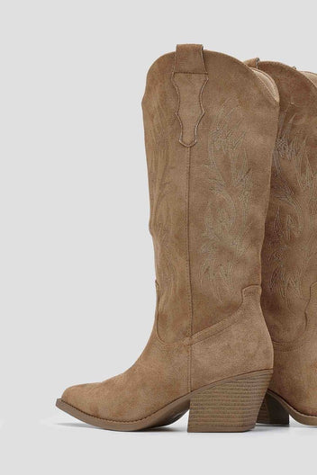 Cowboy boots - Camel Suede - thefashionproject.gr - Ideal shoes