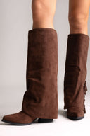 Cowboy Boots Fringe Erynn - Brown Suede - thefashionproject.gr - ERYNN