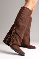Cowboy Boots Fringe Erynn - Brown Suede - thefashionproject.gr - ERYNN