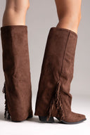 Cowboy Boots Fringe Erynn - Brown Suede - thefashionproject.gr - ERYNN