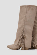 Cowboy Boots Fringe Erynn - Taupe Suede - thefashionproject.gr - ERYNN