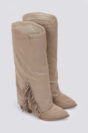 Cowboy Boots Fringe Erynn - Taupe Suede - thefashionproject.gr - ERYNN