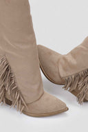 Cowboy Boots Fringe Erynn - Taupe Suede - thefashionproject.gr - ERYNN
