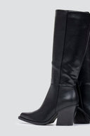Cowboy Boots High Block Heel - Black Matte - thefashionproject.gr - Ideal shoes