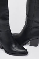 Cowboy Boots High Block Heel - Black Matte - thefashionproject.gr - Ideal shoes