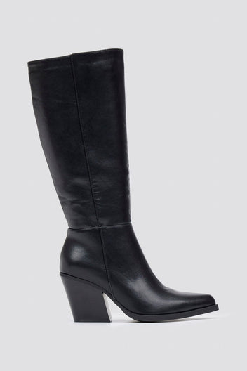 Cowboy Boots High Block Heel - Black Matte - thefashionproject.gr - Ideal shoes