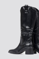 Cowboy Boots Low Heel - Black Matte - thefashionproject.gr - Sixth Sens