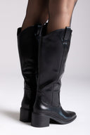 Cowboy Boots Low Heel - Black Matte - thefashionproject.gr - Sixth Sens
