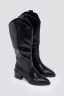 Cowboy Boots Low Heel - Black Matte - thefashionproject.gr - Sixth Sens