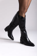 Cowboy Boots Low Heel - Black Matte - thefashionproject.gr - Sixth Sens