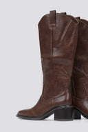 Cowboy Boots Low Heel - Brown Matte - thefashionproject.gr - Sixth Sens