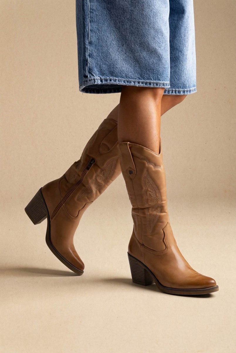 MARIAMARE - Cowboy Boots MARIAMARE - Tan Matte